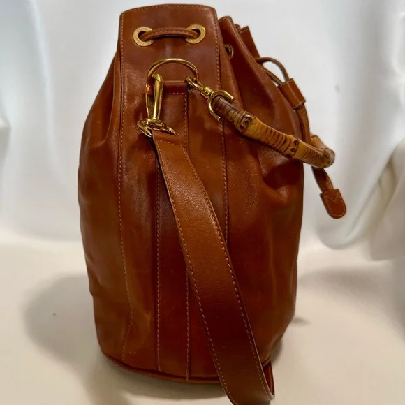 Brown Leather Drawstring Bag - Picture 6 of 13